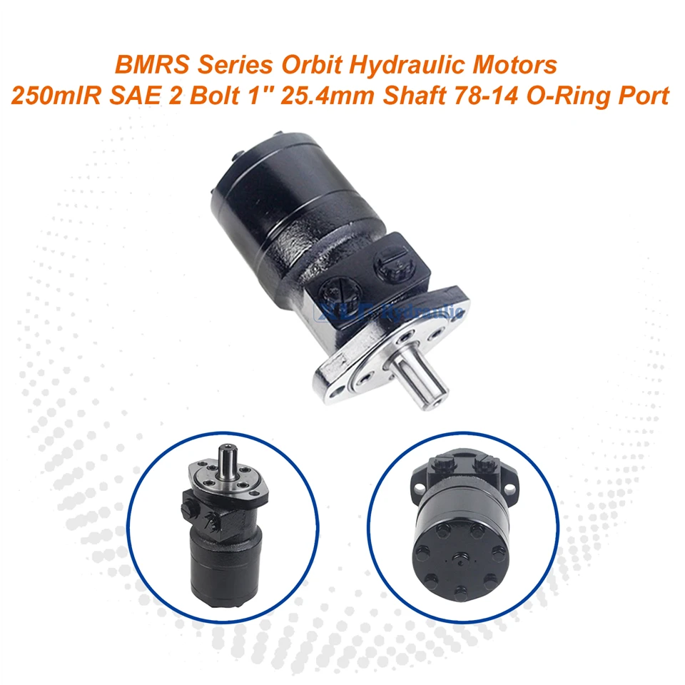 BMRS seri òbit idwolik motè|250cc Deplasman, SAE 2-Boulon, 1" 25.4mm Arbr, 78-14 Pò O-Ring